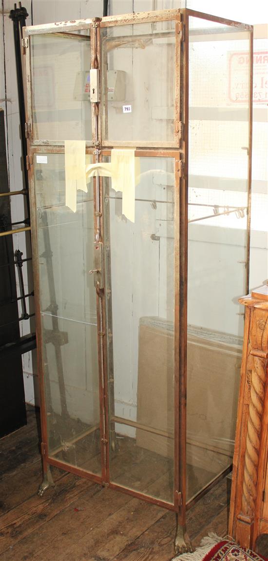 Glazed metal frame display cabinet